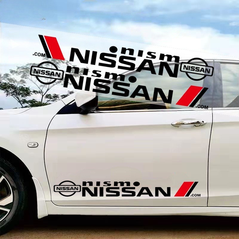 Nissan สติกเกอร์รถประตูอัตโนมัติด้านข้าง Body Decor Decals Anti-scratch ฝาครอบรอยขีดข่วนสําหรับ Nissan Navara Almera Livina Kicks e-power NV350 Sentra Terra Leaf Patrol Titan GTR รถ