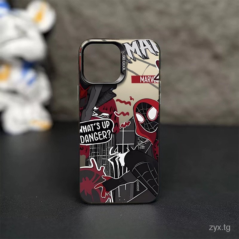อินเทรนด์ Cool Spider-Man Universal เข้ากันได้กับเคสโทรศัพท์, applicableiphone 11, 12, 13, 14, 15 PRO MAX, 7plus, 8PLUS, 11pro, 13pro, X, XR, XS Max-Color Silver Design B