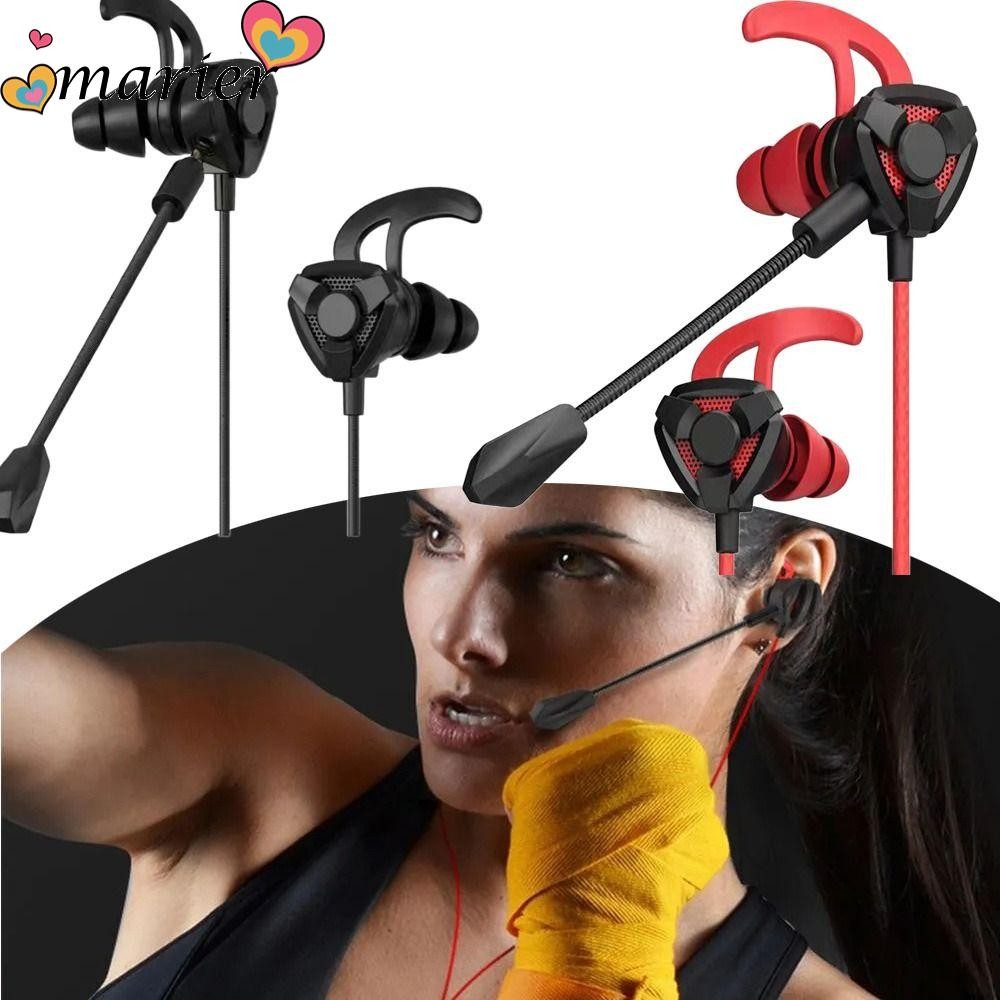Marier หูฟังสําหรับเล ่ นเกม,พร ้ อมไมโครโฟนหูฟังแบบมีสายระดับมืออาชีพ, Universal Multifunctional ทนทานหูฟังกีฬาชนิดใส ่ ในหูเกม