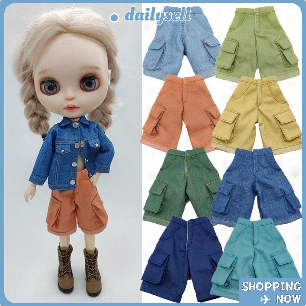 Daily Overalls เสื้อผ้า, น่ารัก Mini ตุ๊กตากางเกงยีนส์กางเกง, 10 สี Casual แฟชั่นของเล่นสําหรับ Blyt