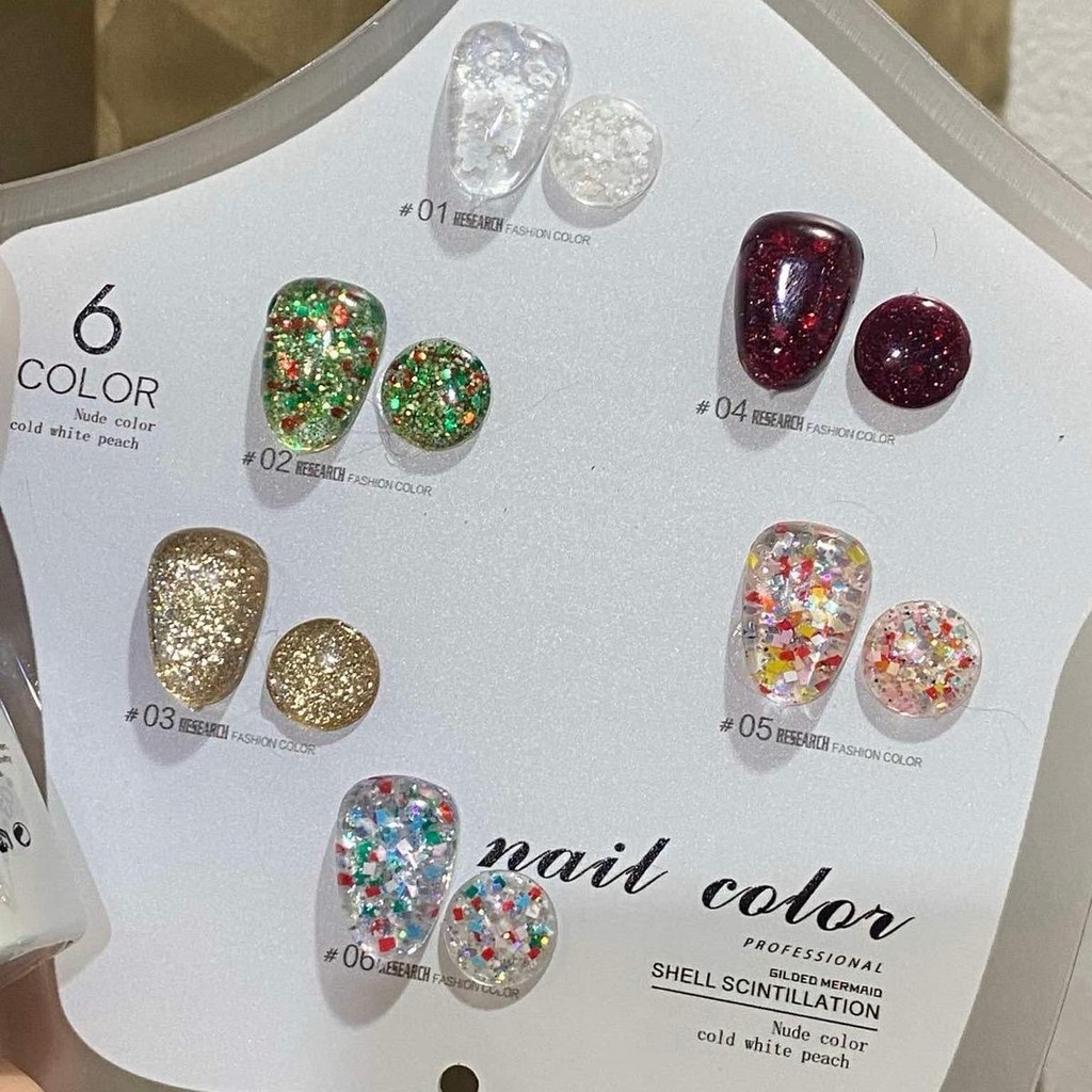 สีเจลคริสมาส ชุด6สี หรือ แยกขวด พร้อมส่งจากไทย- ทําเล็บ
