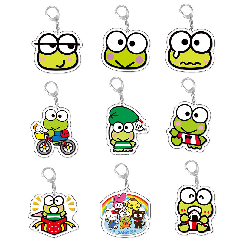 Keroppi พวงกุญแจกบการ์ตูนน่ารัก Kawaii พวงกุญแจกระเป๋าอะไหล่และของขวัญอินเทรนด์