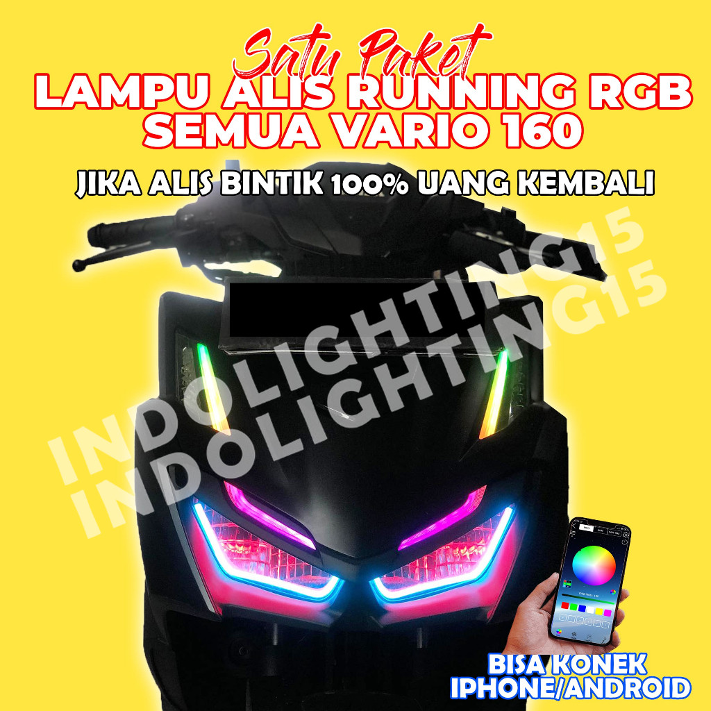VARIO 160 RGB MODE RUNNING EYEBROW LIGHT HANDLING PACKAGE ฟรี DEVIL EYE DOESNT START