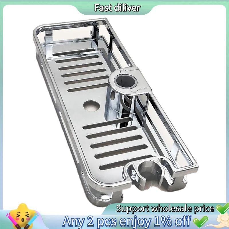 Hj-1 PCS Multifunctional Organizer Silver ABS ไม่มีการเจาะที่วางสบู่ชั้นวางฝักบัวชั้นเก็บถาด