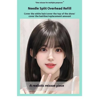 8x12เซนติเมตร100% มนุษย์ชิ้นสีดําและสีน้ําตาลเข้มผม ที บน เปลี่ยนปกสีขาวระบายอากาศและน้ําหนักเบาวิกผมเพิ่มปริมาณผมสําหรับผ