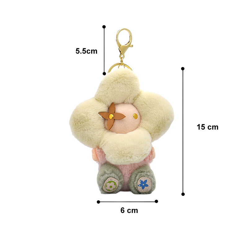 Evertoner น่ารักดอกทานตะวัน Plush Key Chain กระเป๋าจี้พวงกุญแจกระเป๋าเป้สะพายหลังตกแต่งกระเป๋าอุปกรณ์เสริม ราคา ถูกที่สุด ดีลบีเคเค แกลเลอรีภาพที่ 6