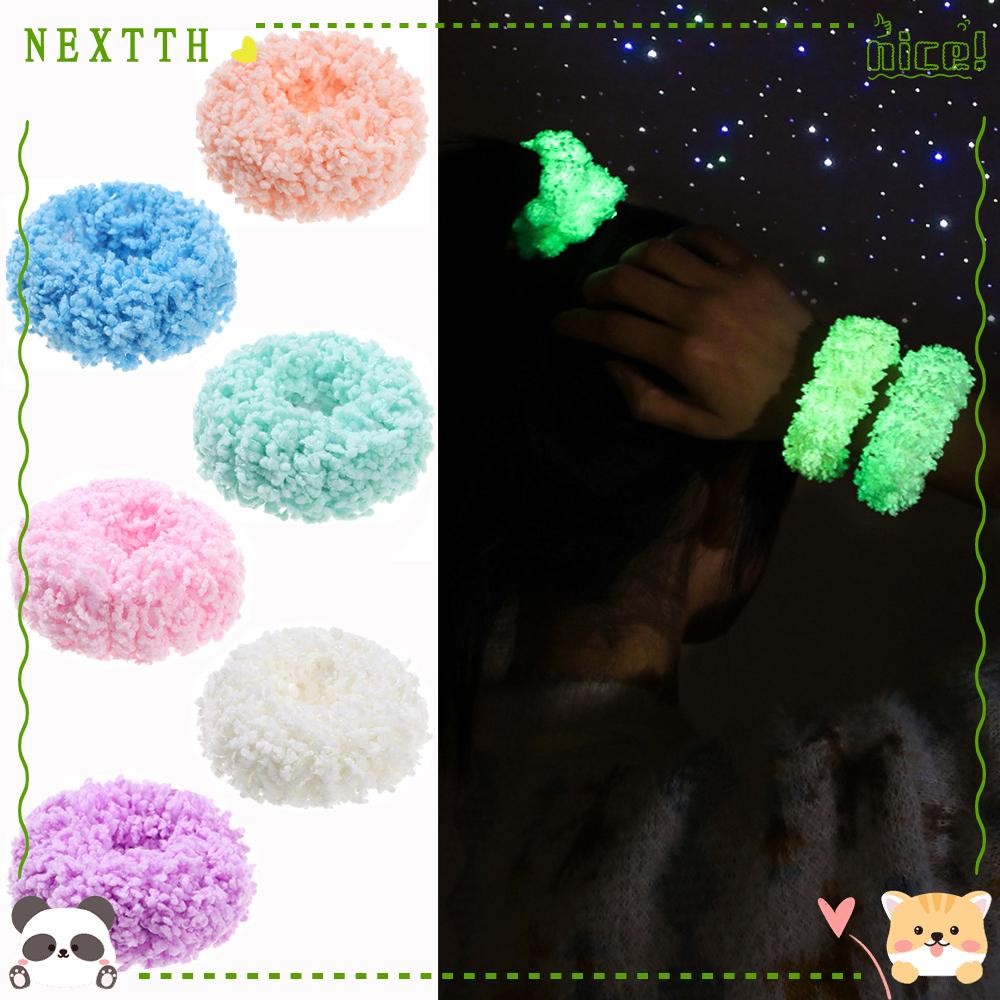 Nextth ยางรัดผมเรืองแสงยืดหยุ่นแฟชั่นสาว Scrunchies Hairband