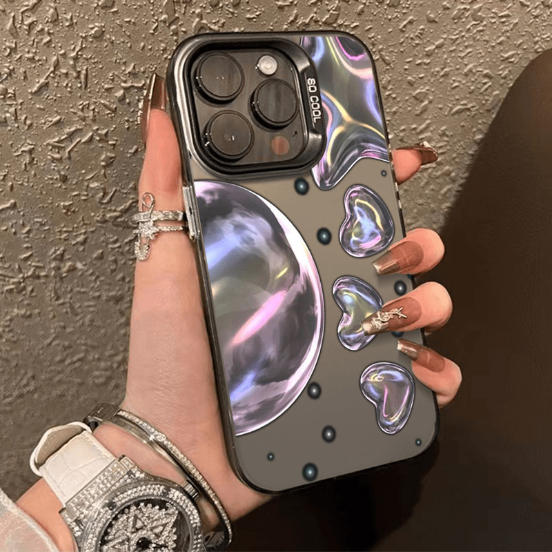 โลหะชุบโลหะด้วยไฟฟ้า ไอโฟนรูปแบบการไล่ระดับสีเย็นfor 11 iPhone 12 13 14 15Pro MAX X XS XR 7 8Plus เคสโทรศัพท์