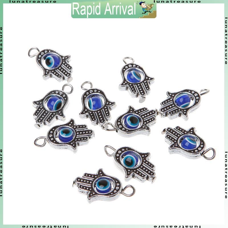 Lun 10 ชิ้น Single Hole Evil Eyeball Diy Craft Charm เครื่องประดับทําจี้
