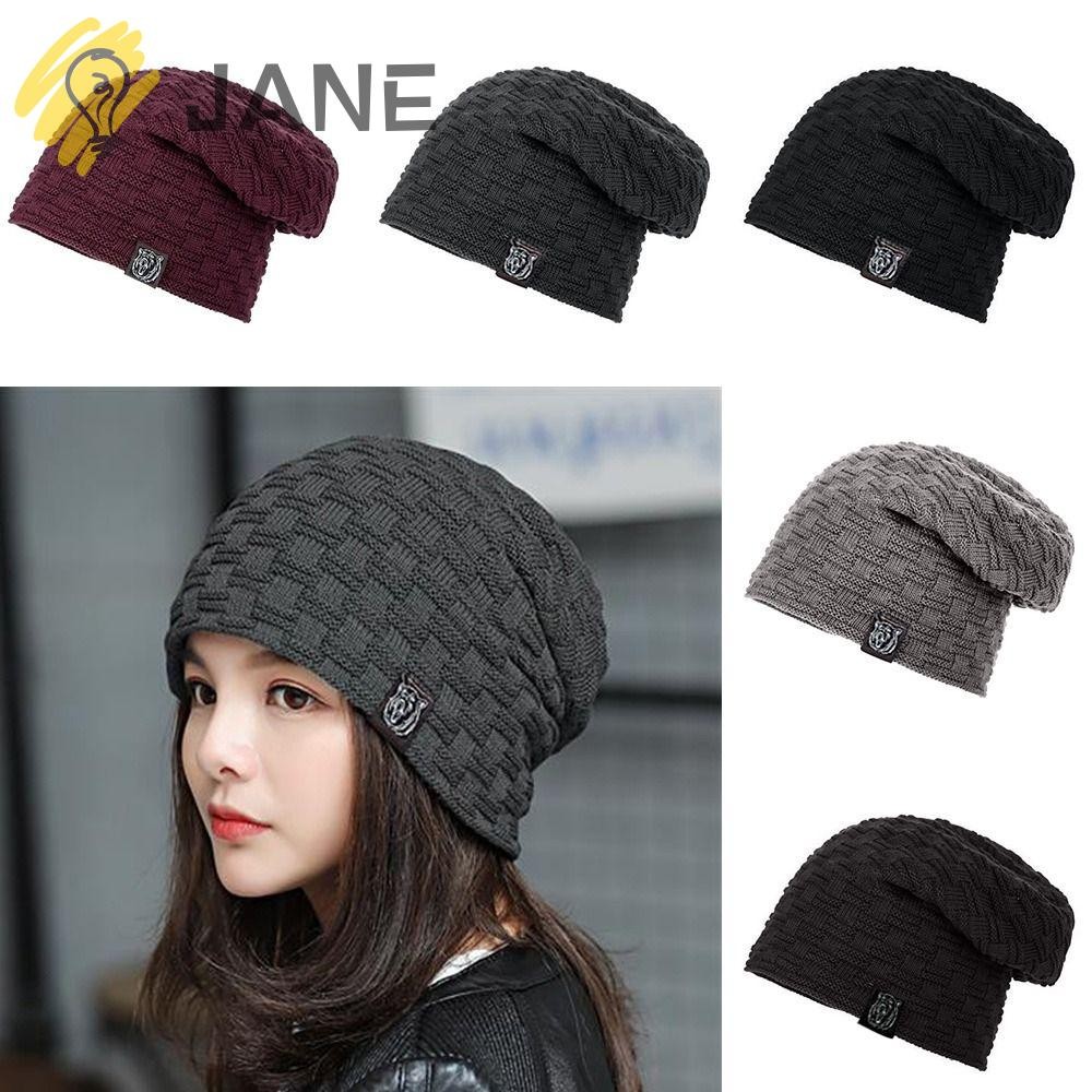 Jane หมวกเย็น, Keep Warm Plush Winter Beanie หมวก, หมวกเย็นหนานุ่มถัก Skullies ถักหมวกกีฬากลางแจ้ง