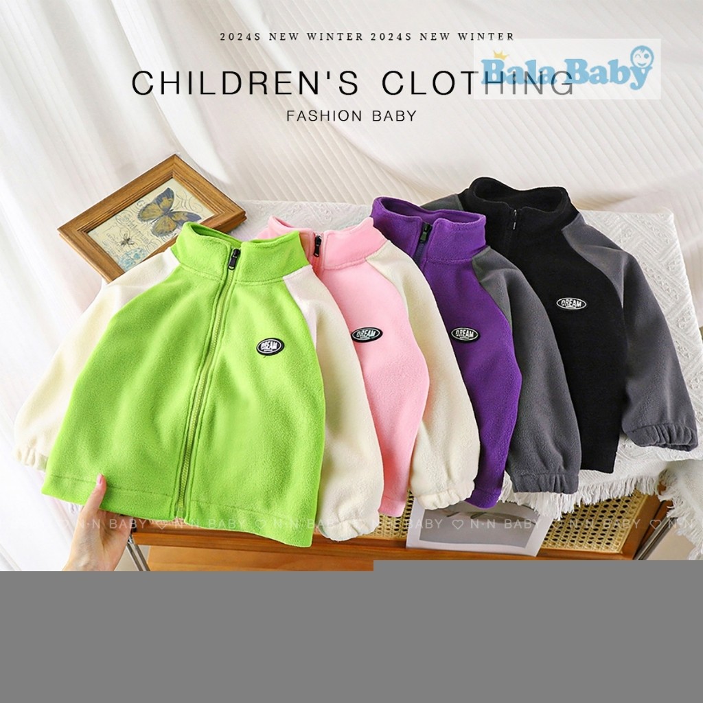เสื้อกันหนาวเด็ก โค้ทขนนุ่มๆ คาร์ดิแกน เสื้อคลุมเด็กฤดูหนาว Size 90-120 cm WT08
