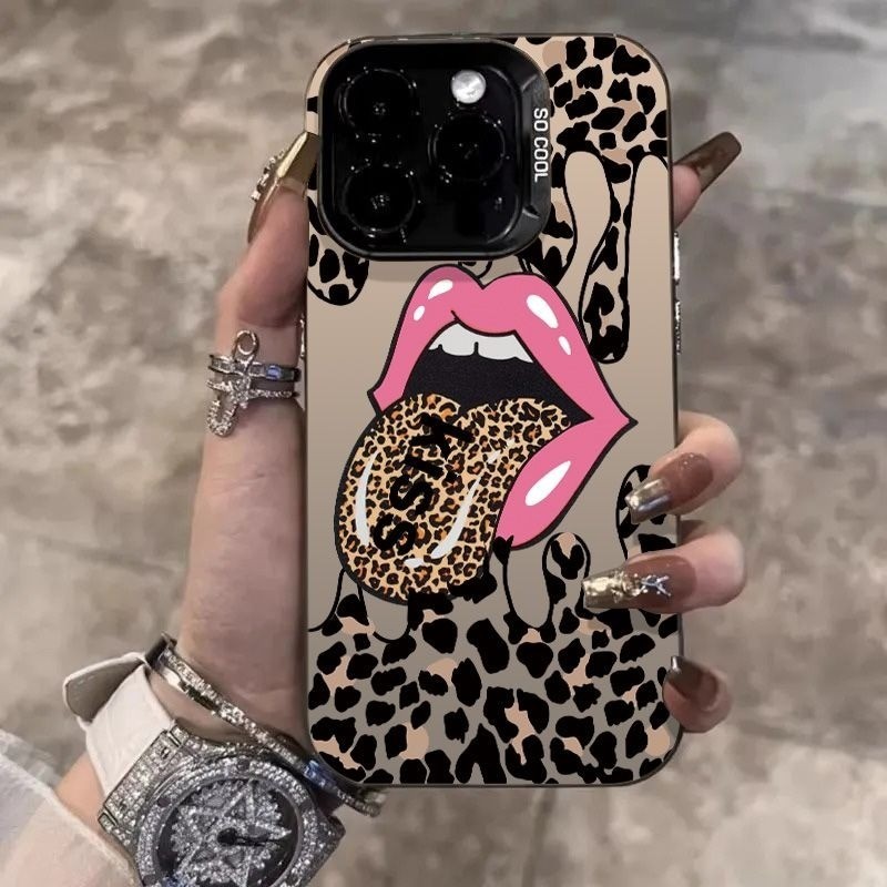 จัดส่งทันที เคสไอโฟน11 12 13 14 15 16 Pro Max ลิ้นเสือดาวสุดสร้างสรรค์ หรูหรา Case For iPhone 13PM,16PM,15PM,XS,7+ 8P