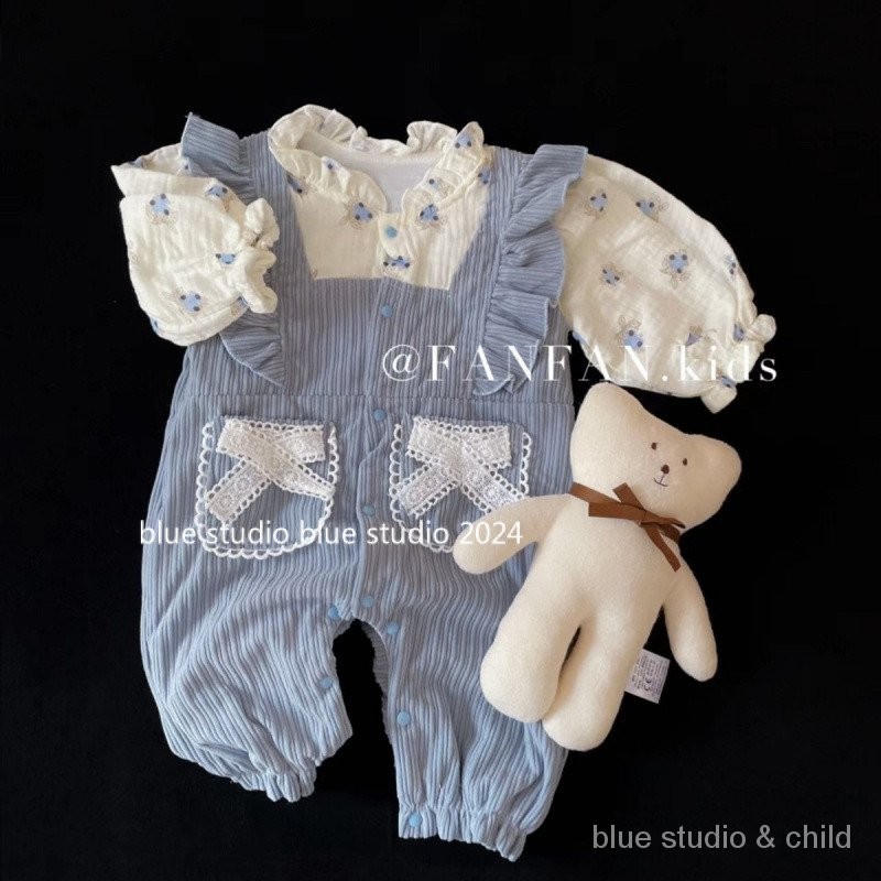 [บาง] เสื้อผ้าสำหรับเด็กทารกเจ้าหญิง jumpsuit น่ารักสุดๆสไตล์ตะวันตกเดือนแรกเก่า100วันออกไปเสื้อคลุมหลวมๆ Romper บางๆ