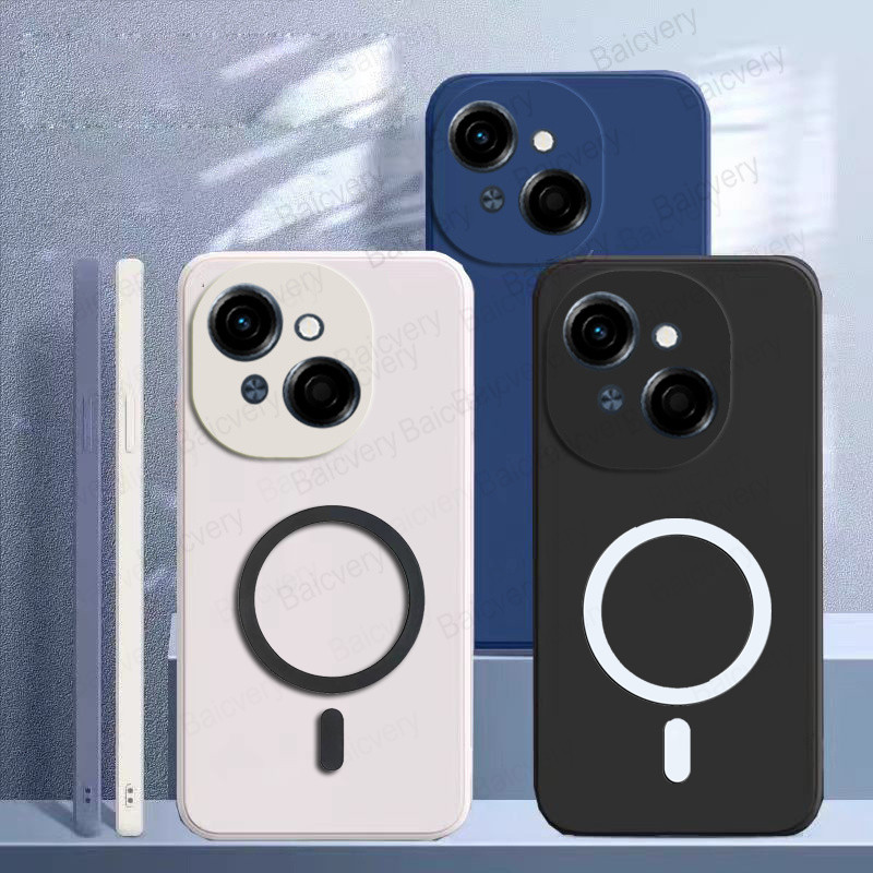 สําหรับ Tecno POP 9 / Spark GO 1 /Spark GO 2025 TPU Anti-drop Matte โทรศัพท์ฝาครอบป้องกันสนับสนุนแม่เหล็กชาร์จไร้สาย