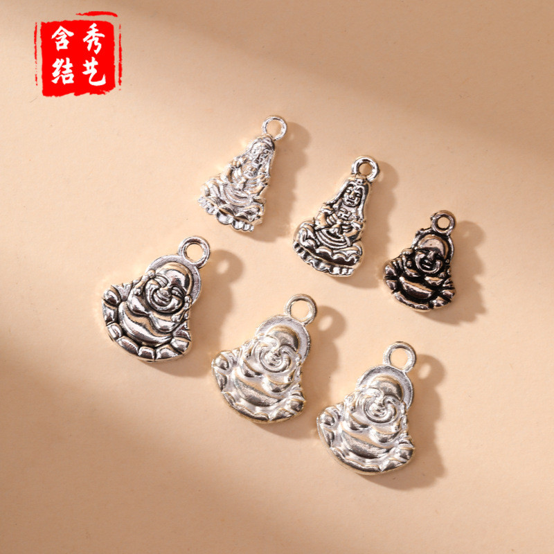 จี้เงินทิเบตเจ้าแม่กวนอิมพระพุทธรูปทำด้วยมือ DIY รูปที่ 2