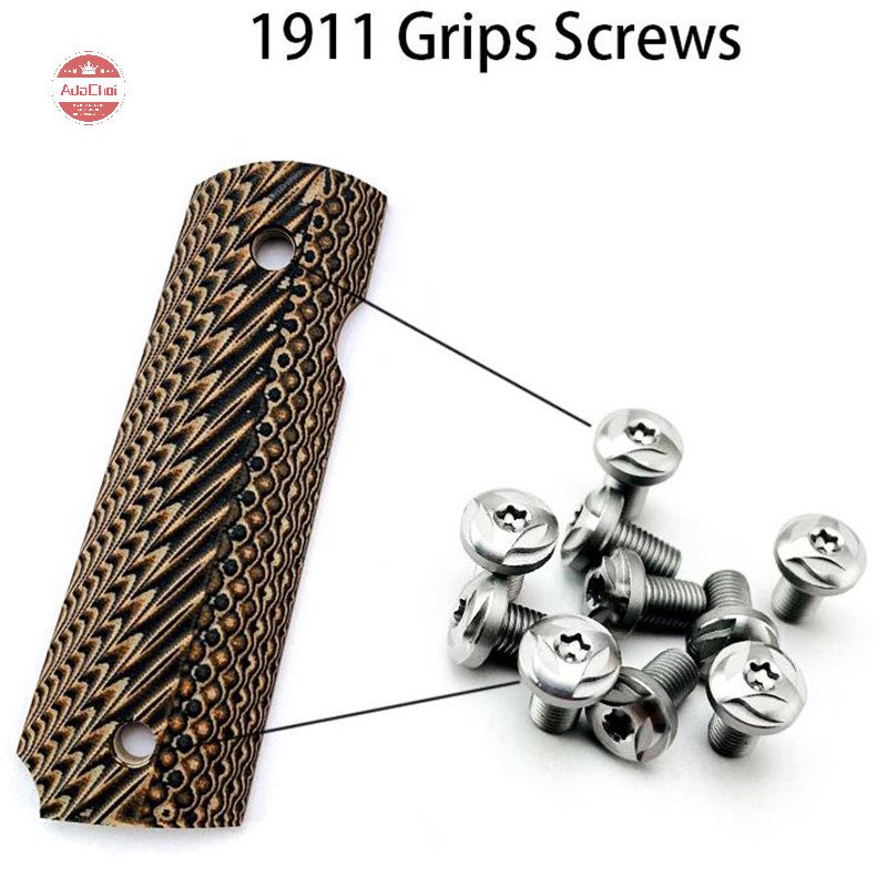 Adachoi 4 ชิ้น 1911 Grips สกรูสแตนเลส CNC T8 สกรู Roasg blue Grip Nail TH