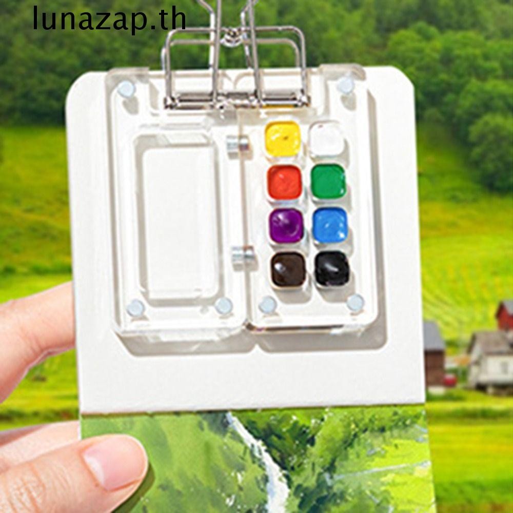 จันทรคติ จานสีสีน้ํา,กล่องใส่เม็ดสีสีอะคริลิคพับได้,อุปกรณ์ศิลปะแบบพกพามินิ8/15ตารางกล่องเปล่าสีกลางแจ้ง