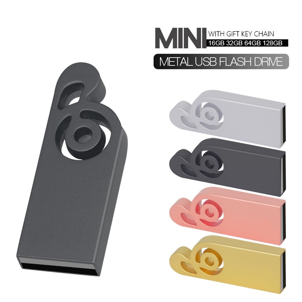 Mini USB แฟลชไดรฟ์ 128GB 64GB 32GB 16GB 8GB 4GB ไดรฟ์ปากกาโลหะ USB 2.0 Pendrive หน่วยความจําแบบพกพา Stick วันที่เก็บ