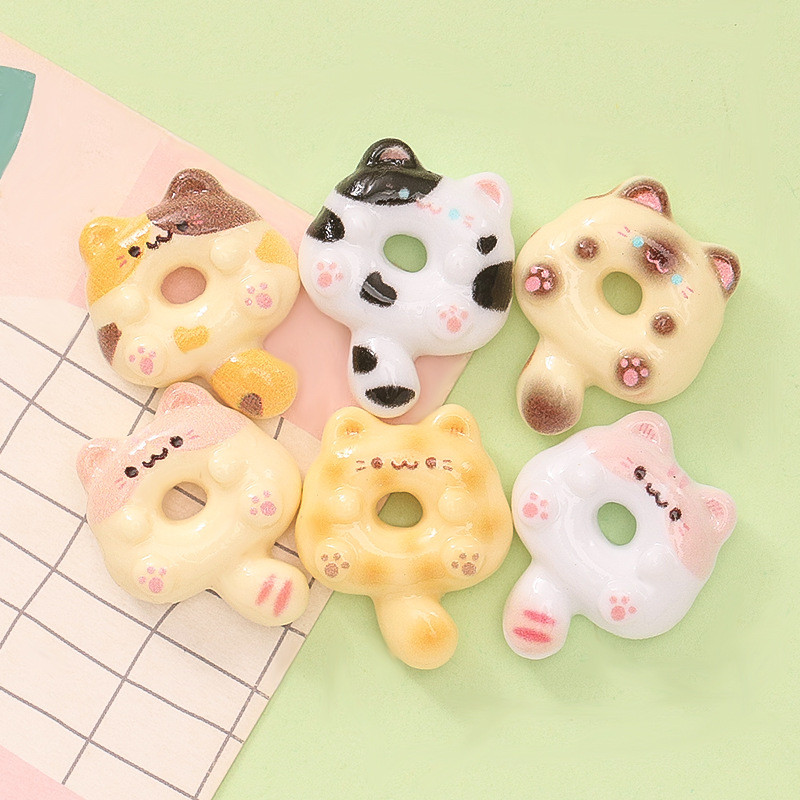 10ชิ้นกระเป๋าแมวน่ารักดอกไม้เรซิ่นเสน่ห์สําหรับ ทําเอง(10-391)