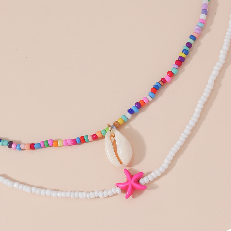 COD-ส่งเร็วจากไทย🎀แฮนด์เมดลูกปัดไหปลาร้าโซ่ผู้หญิงอารมณ์สดชื่นสร้อยคอชุดสร้อยคอปลาดาว-Tender - รูปที่ 4