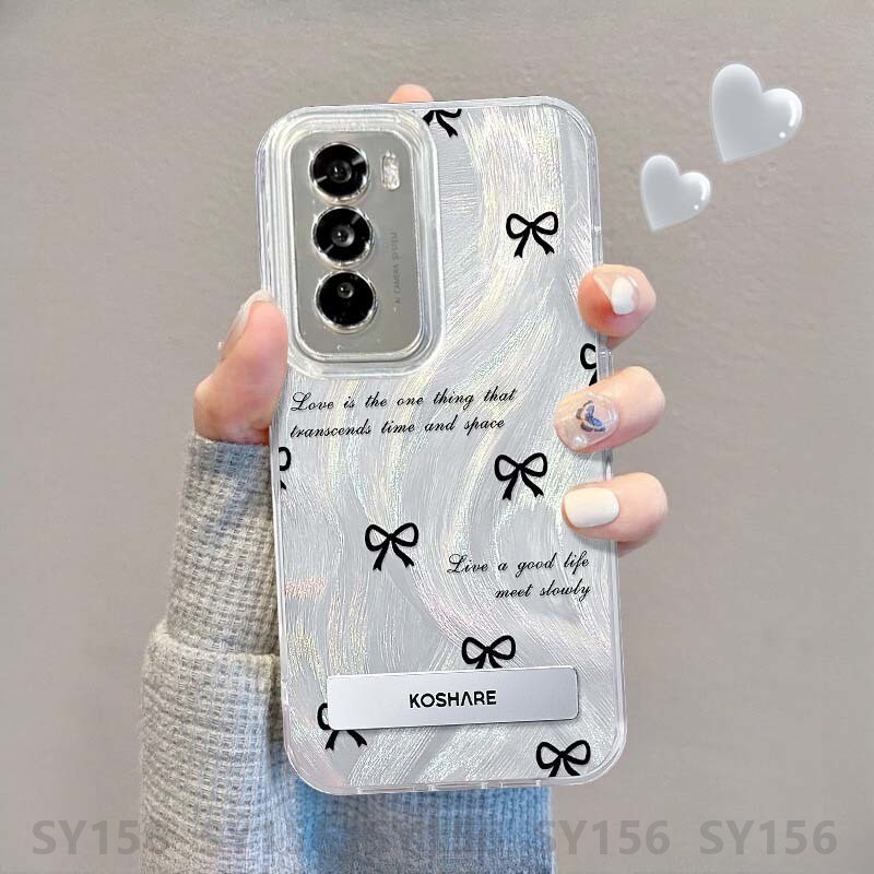 กรณี OPPO Reno 12 11 10 Pro Reno12Pro 12F 11F 8T 8Z 7Z 5 6 6Z 5G เคสโทรศัพท์พร้อมผู้ถือกันกระแทก Hard Luxury ออกแบบใหม่