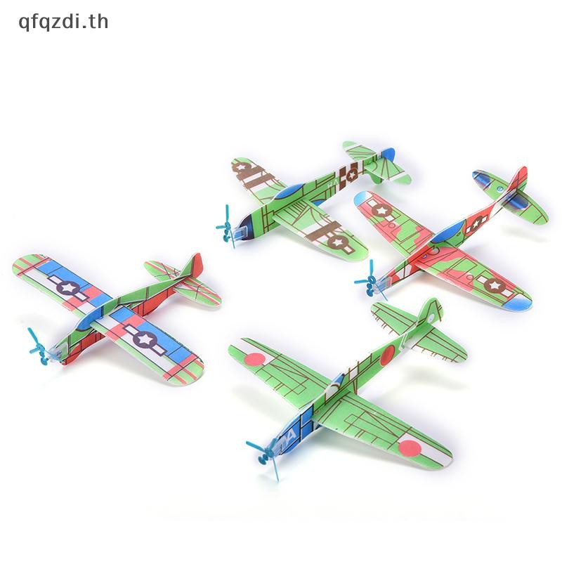 [qfqzdi.th] 12 ชิ้น/เซ็ต Foam Glider Prop Flying Gliders Plane เด็กเด็ก DIY ของเล่นพร้อมสต็อก