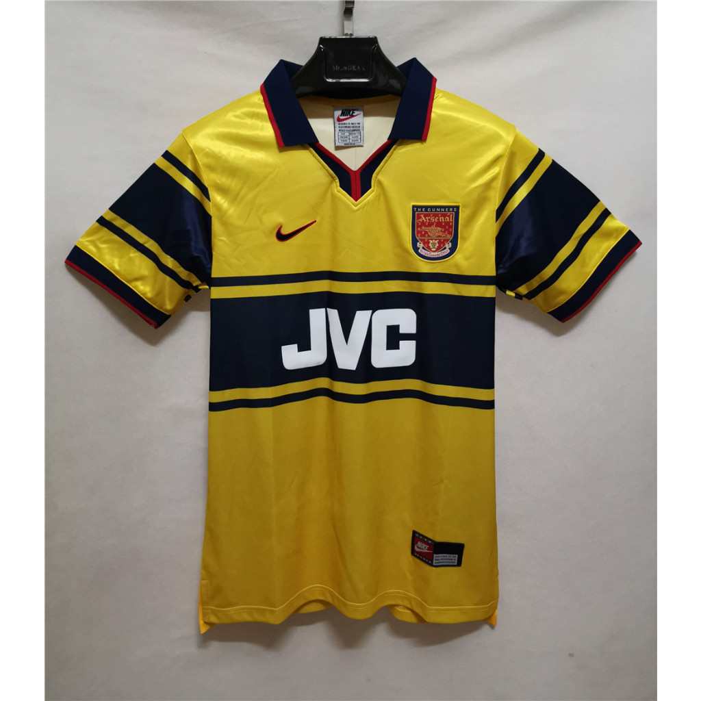 1998 1999 Arsenal Home Away Retro เสื้อฟุตบอลฟุตบอล Home Vintage ชายเสื้อกีฬา Jersi #BERGKAMP เสื้อ