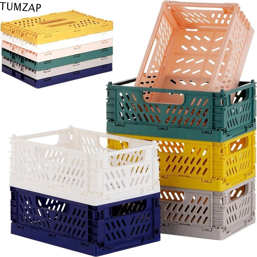 Tumzap ลังเก็บของแบบพับได้, ตะกร้าเก็บวางซ้อนกันได้แบบพับได้, ประหยัดพื้นที่ INS S/M/L ลิ้นชักพลาสติก Organizer Case Home