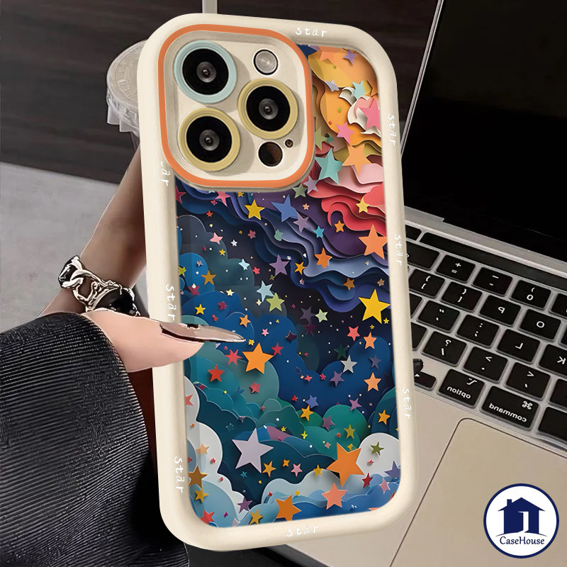 เคสนิ่มลายดาวสีสันสดใสเข้ากันได้กับ Samsung A12 A15 A05 A32 A23 A24 A14 A05s A03s A54 A13 A25 A03 A02s A30s A50