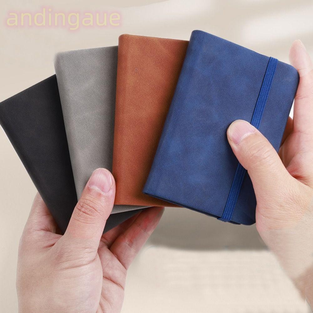 Andin A7 Notebook, PU Cover Pocket Mini Notepad, Memo Pad Writing Paper สมุดไดอารี่แบบพกพาอุปกรณ์สํานักงาน
