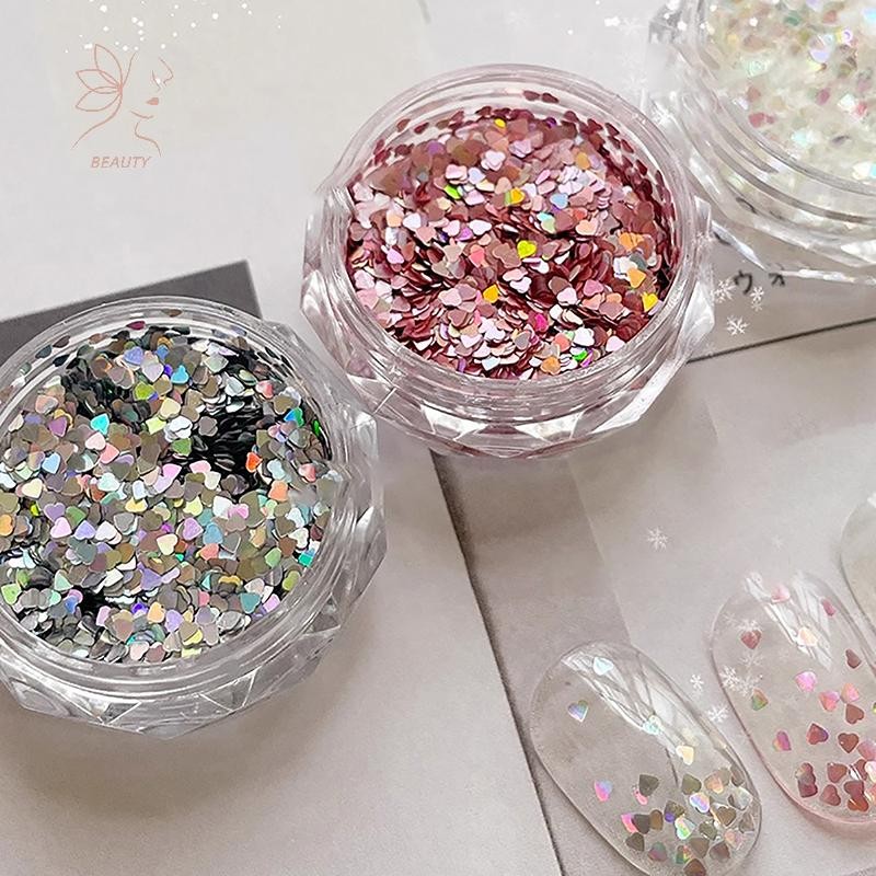 [เมย์บิวตี้] 1 มม.ประกายรักเล็บแวววาวประกายหัวใจตกแต่งเล็บออกแบบร้านทําเล็บอุปกรณ์เสริมน่ารักออกแบบเล็บ ทําเอง {ไทย} - รูปที่ 2