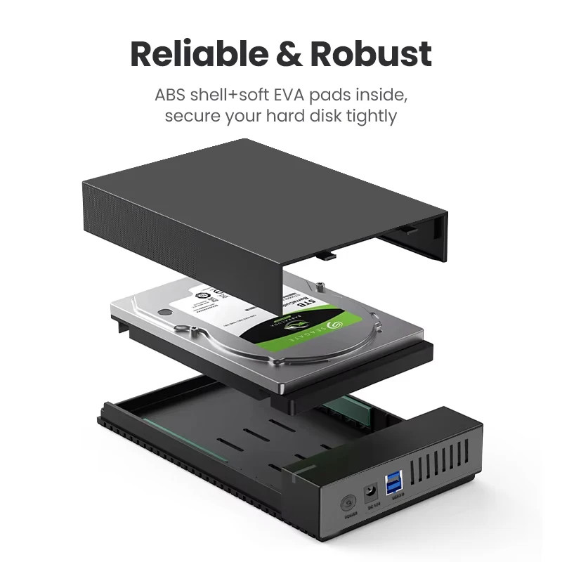 Hdd Case USB 3.0 ถึง SATA III10TB ฮาร์ดไดรฟ์ภายนอก 3.5 นิ้ว Hard Drive Enclosure อะแดปเตอร์ความเร็วสูงสําหรับ PC Lapop