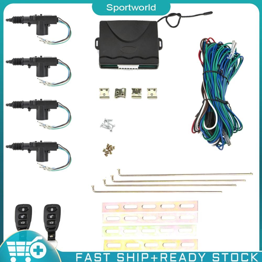 ❀Sportworldin Stock Keyless Entry System ชุดล็อครีโมทคอนโทรลรถชุดล็อคประตูพร้อมไฟเลี้ยวรถ Central Locking System อะไหล่รถยนต์