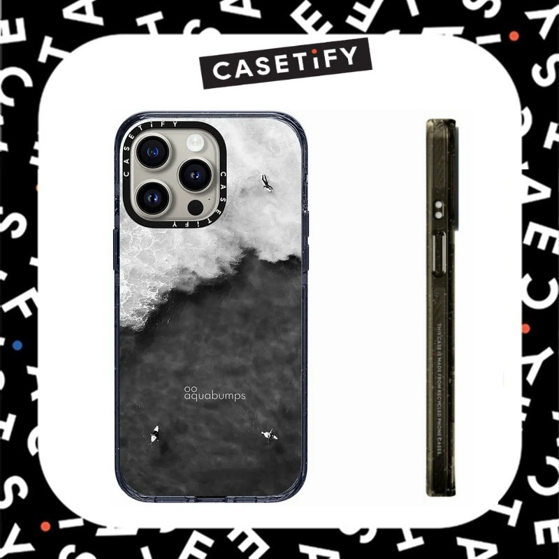 【Acrylic Case】CASETiFY แยก Contrasts โดย Aquabumps รูปแบบเคสกันกระแทกสําหรับ iPhone 16ProMax 16Pro 16 14 13 12 15 Pro Max เคสโทรศัพท์