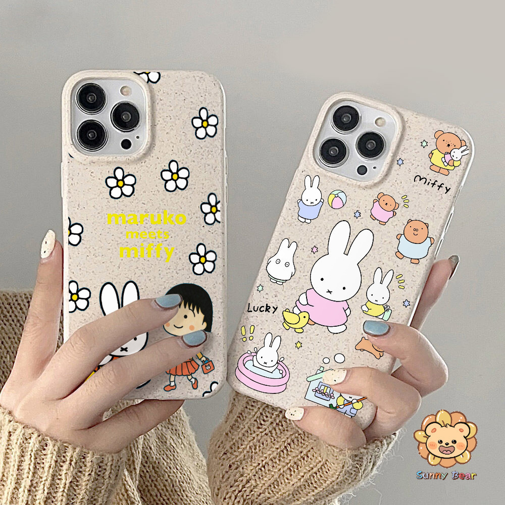 เคสสําหรับiphone 16 Pro Max น่ารักมิฟฟี่15 14 XR 13 11 12 Pro Max 8 7 6 6S Plus X Xs Max Se 2020 13 12 11 เป็นมิตรกับสิ่งแวดล้อมDegradableฟางข้าวสาลี