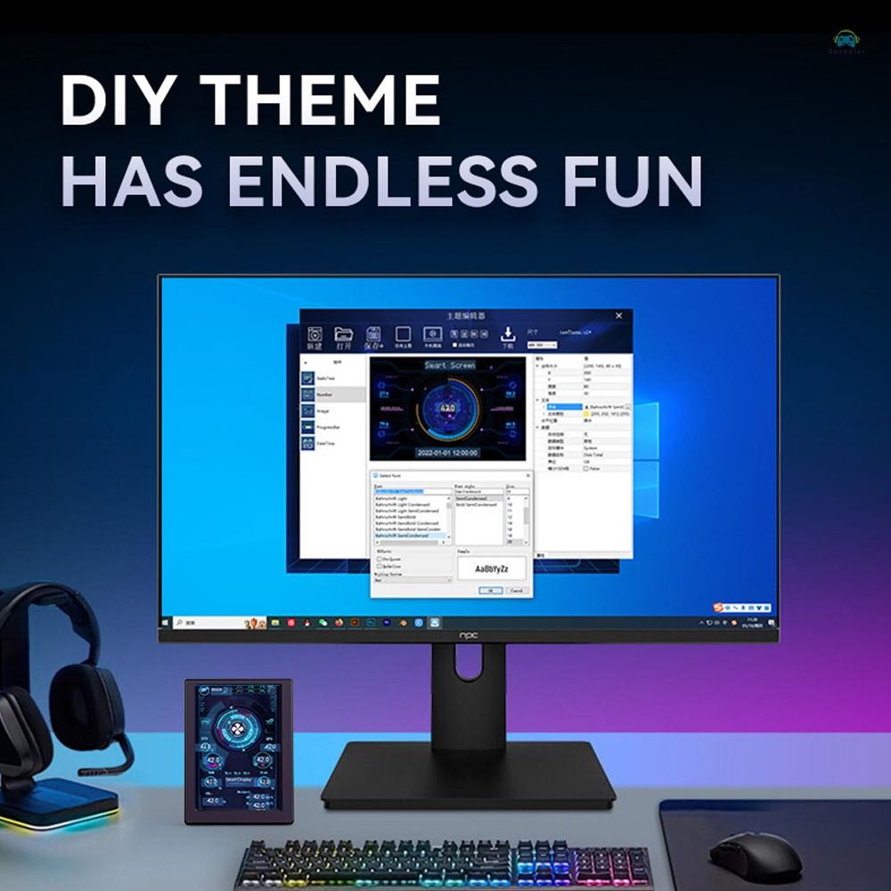 Yb1 จอแสดงผล Screen3.5 นิ้ว IPS Monitor จอแสดงผลคอมพิวเตอร์ CPU GPU การตรวจสอบ Sub-หน้าจอ ABS รองรับธีม DIY แก้ไขซอฟต์แวร์ฟรีอัพเกรด