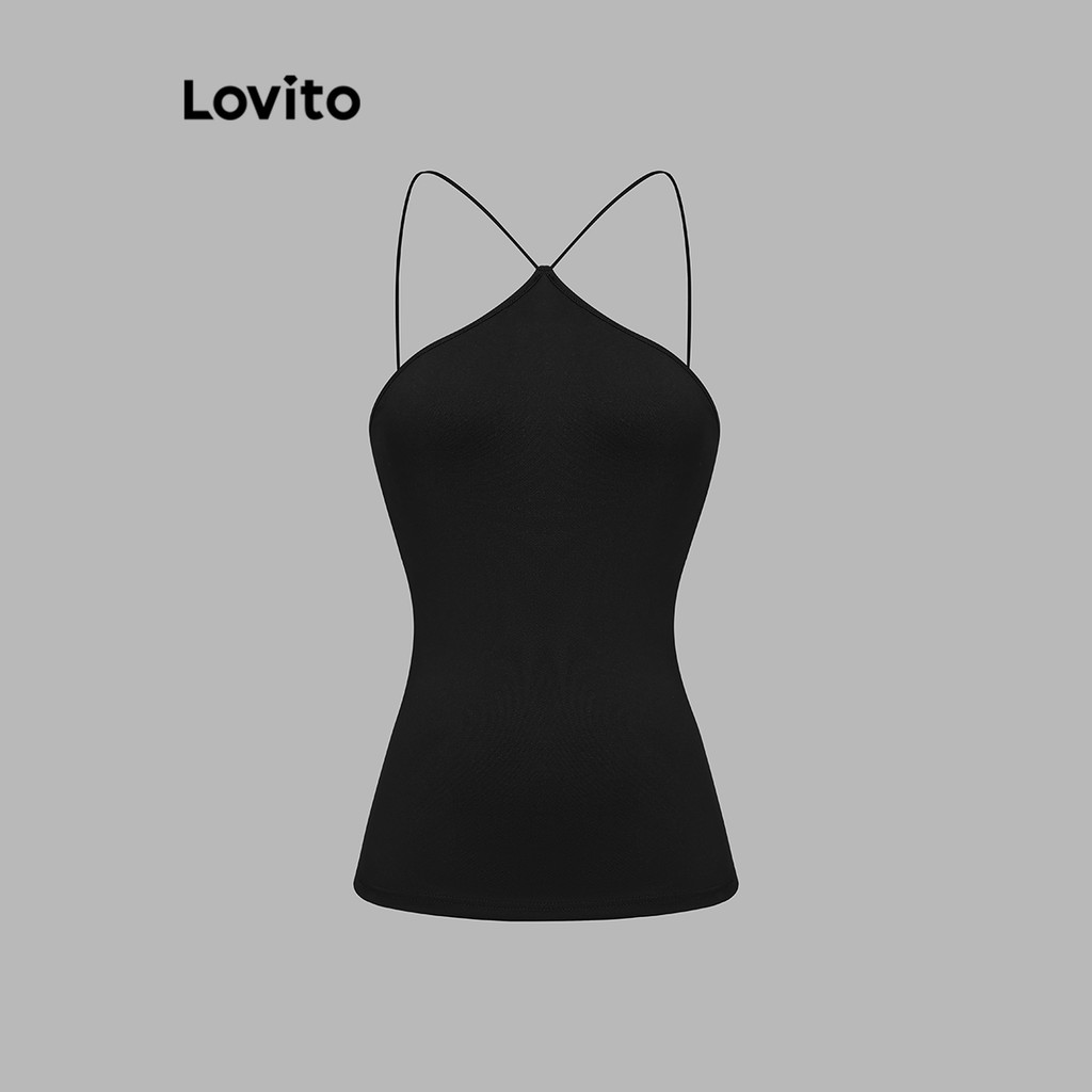Lovito เสื้อกล้ามพื้นฐานสบาย ๆ สำหรับผู้หญิง LBL17741