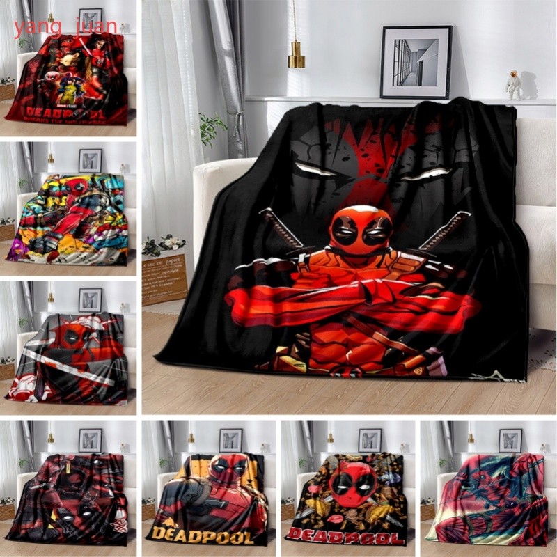 3D พิมพ์ Deadpool Wade Winston Wilson ผ้าห่ม Marvel Hero ผ้าห่มแผ่น