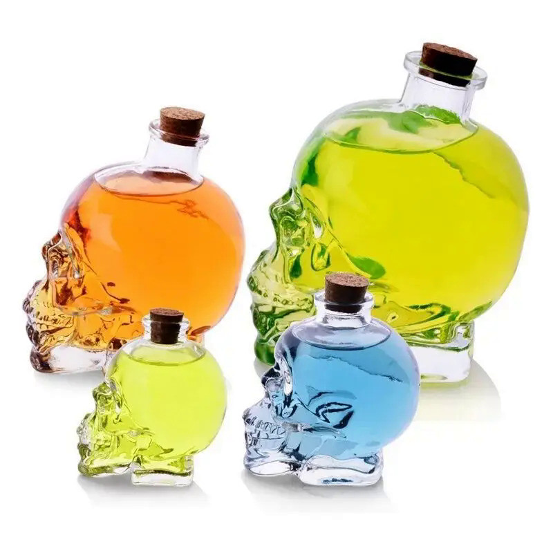 180-750ML Creativity Glass Skull Head Cup Vodka-Shot Whiskey Wine Drinking Bottle Decanter Drinkware