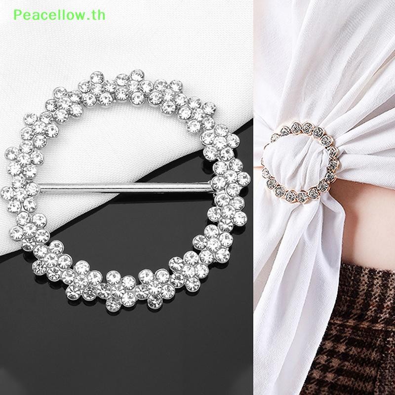 Peacellow Headscarf Buckle Pearl Rhinestone คริสตัล Pin มุสลิม Hijab Buckle เสื้อผ้ามุมผ้าพันคอผ้าไหม Shawl โลหะผสมเข็มกลัด Pin TH
