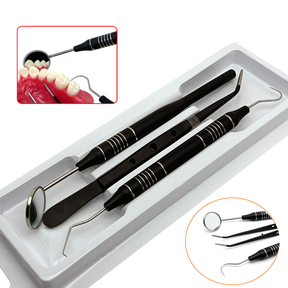 Kit ทันตกรรมปากกระจกแหนบ Curve Probe เครื่องมือทันตกรรมดูแลฟันทําความสะอาดเครื่องมือทันตกรรม