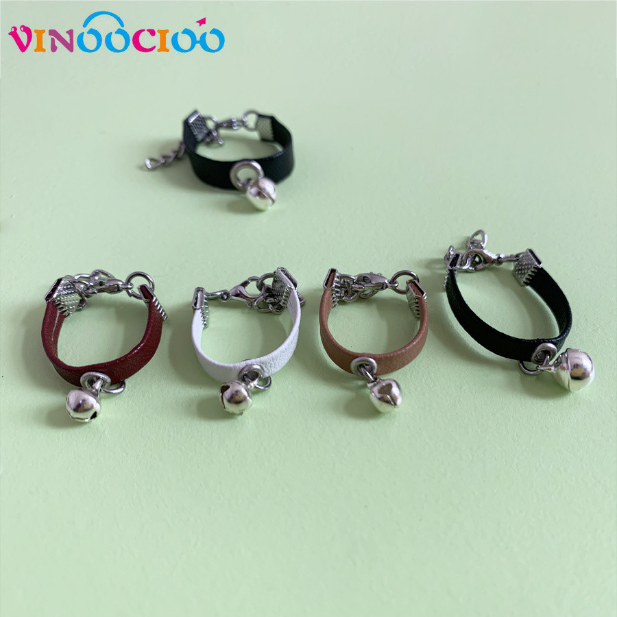 6คะแนน4คะแนน3คะแนนสร้อยคอ BJD Choker ปลอกคอหนังกระดิ่งปลอกคอเด็กพร้อมโซ่ขยาย