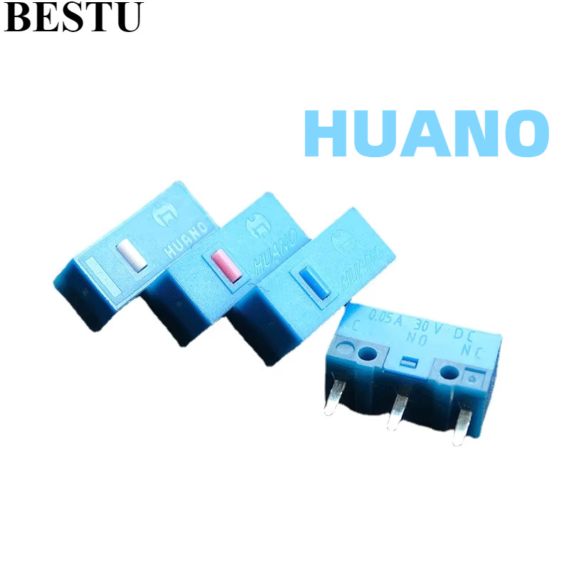 ใหม่แท้ต้นฉบับ HUANO Micro Switch Blue Shell White Dot 20 ล้านคลิก Lifespan สําหรับเมาส์ Botton