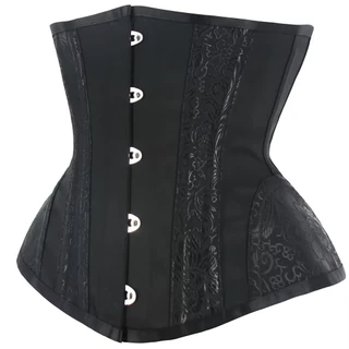 คอร์เซ็ทเอวคอด Corset สีดำ Black lace ไม่ค้ำหน้าอกให้อึดอัด คอร์เซ็ทรัดเอว สายรัดหน้าท้อง