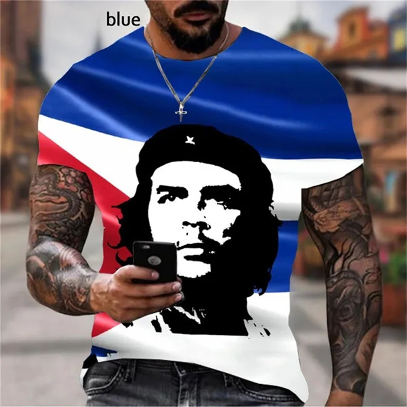 ฤดูร้อนใหม่แฟชั่น Che Guevara Retro 三维 พิมพ์เสื้อยืดผู้ชายผู้หญิงสบายๆ Harajuku Top แขนสั้น Tshirt Tees