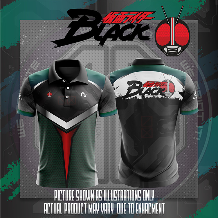 เสื้อยืด Baju Sublimation Kamen Rider Black Fan Edition เสื้อไมโครไฟเบอร์