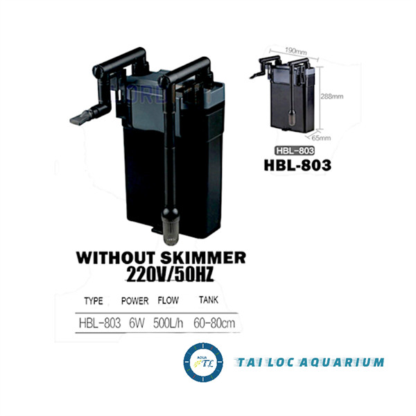 เครื่องกรองน้ําตู้ปลา: ซันซัน HBL 803 ตัวกรองแบบแขวนเหมาะสําหรับถังแก้ว 60 - 80 ซม