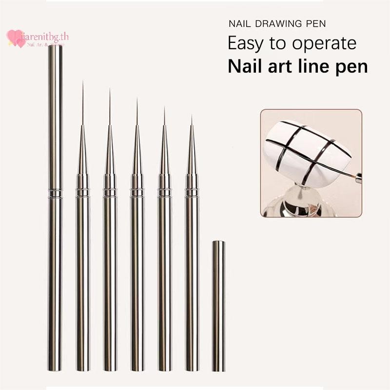 Renbg 1 ชิ้นแปรงเล็บ French Nail Liner ปากกา 10/12/23 มิลลิเมตร Ultra-fine ยาววาดลวด Paing เล็บเครื่องมือ TH