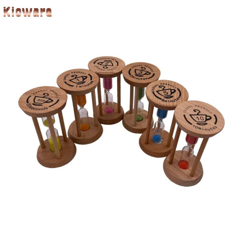 [Kloware] 6 ชิ้นจับเวลาทรายจับเวลาไม้ 30S 1Min 120S 3Mins 5Min 10Mins สําหรับ