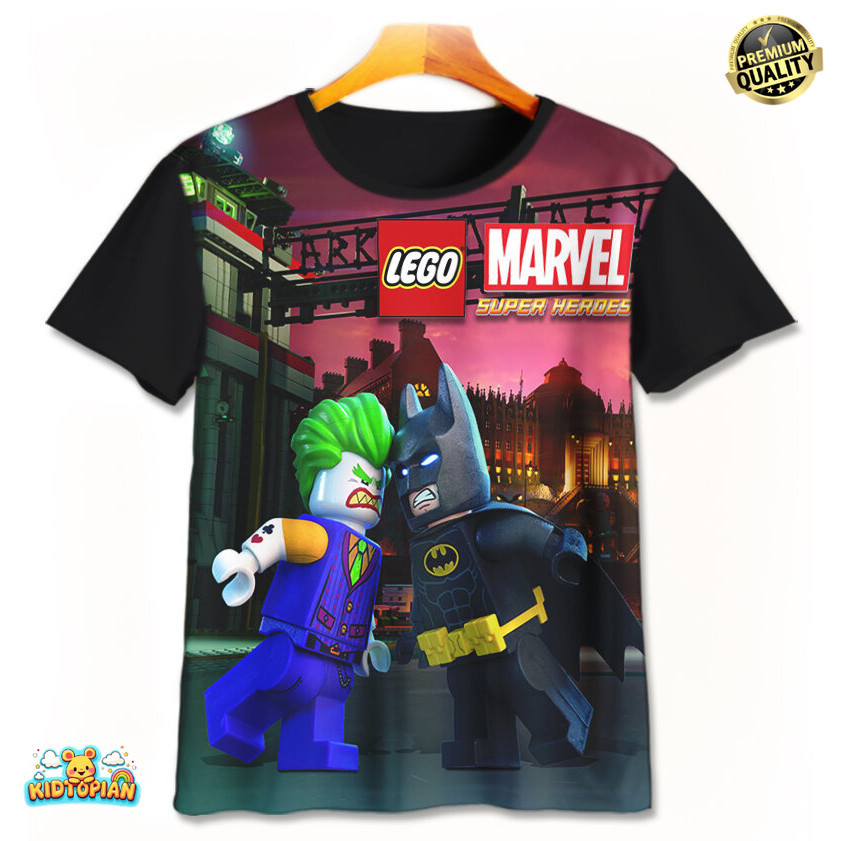 3D การ์ตูน Lego Marvel Superheroes เสื้อยืดเด็ก v7 ชายหญิงเสื้อผ้าอายุ 1-12 ปี